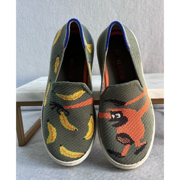 Rothy's Kids Snack Attack Slip On Sneakers Monkey banana sz 1 - Picture 3 of 7